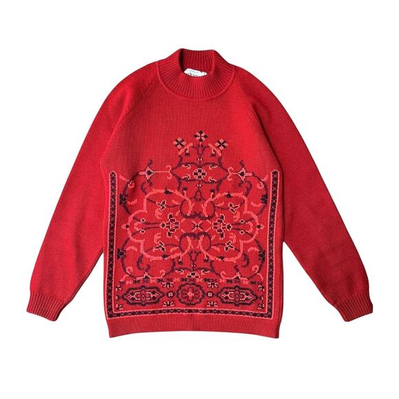 Vintage Bamberger’s Virgin Wool Hand Embroidered Sweater Size 34/ XS - Picture 1 of 10